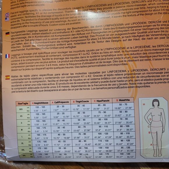 CZSalus Summer Weight K1 15-20 mmHg Compression Leggings Lipedema Lymphedema - Picture 4 of 7